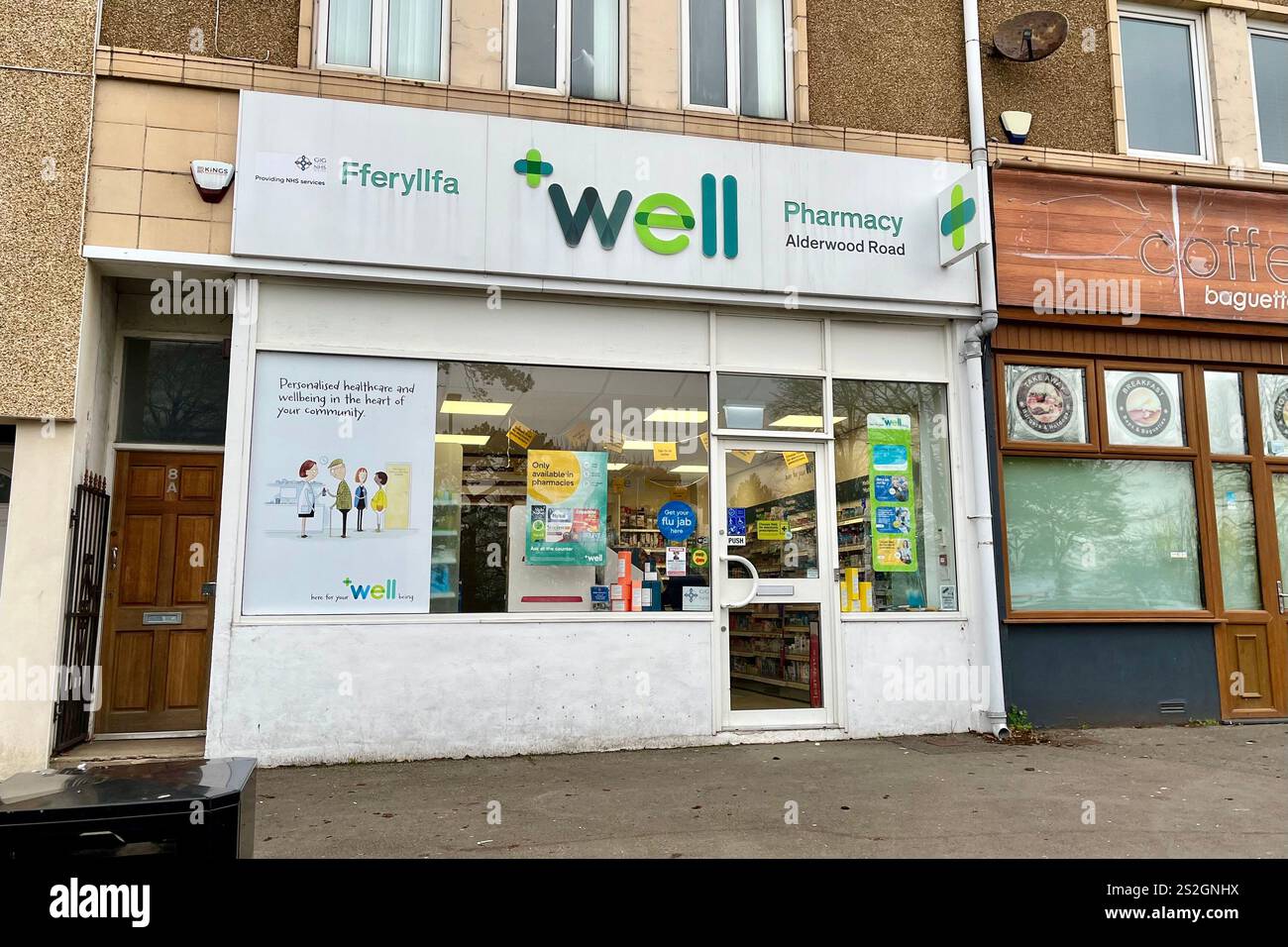 Well Pharmacy Storefront in West Cross. Mumbles, Swansea, Wales, United Kingdom. 4th January 2025. - Smartphone Captured Stock Image
