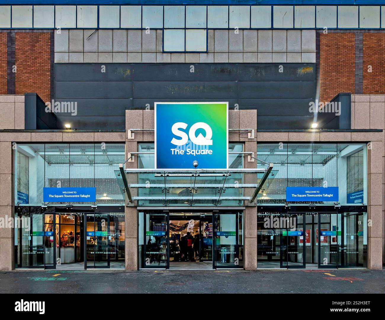 Entrance to The Square Shopping Centre in Tallaght, Dublin, Ireland. Well known retailers including Dunnes, Tesco and Penneys trade here. Stock Photo