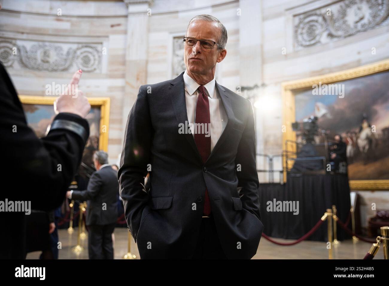 Senate Majority Leader John Thune (RS.D.) takes part in a walkthrough