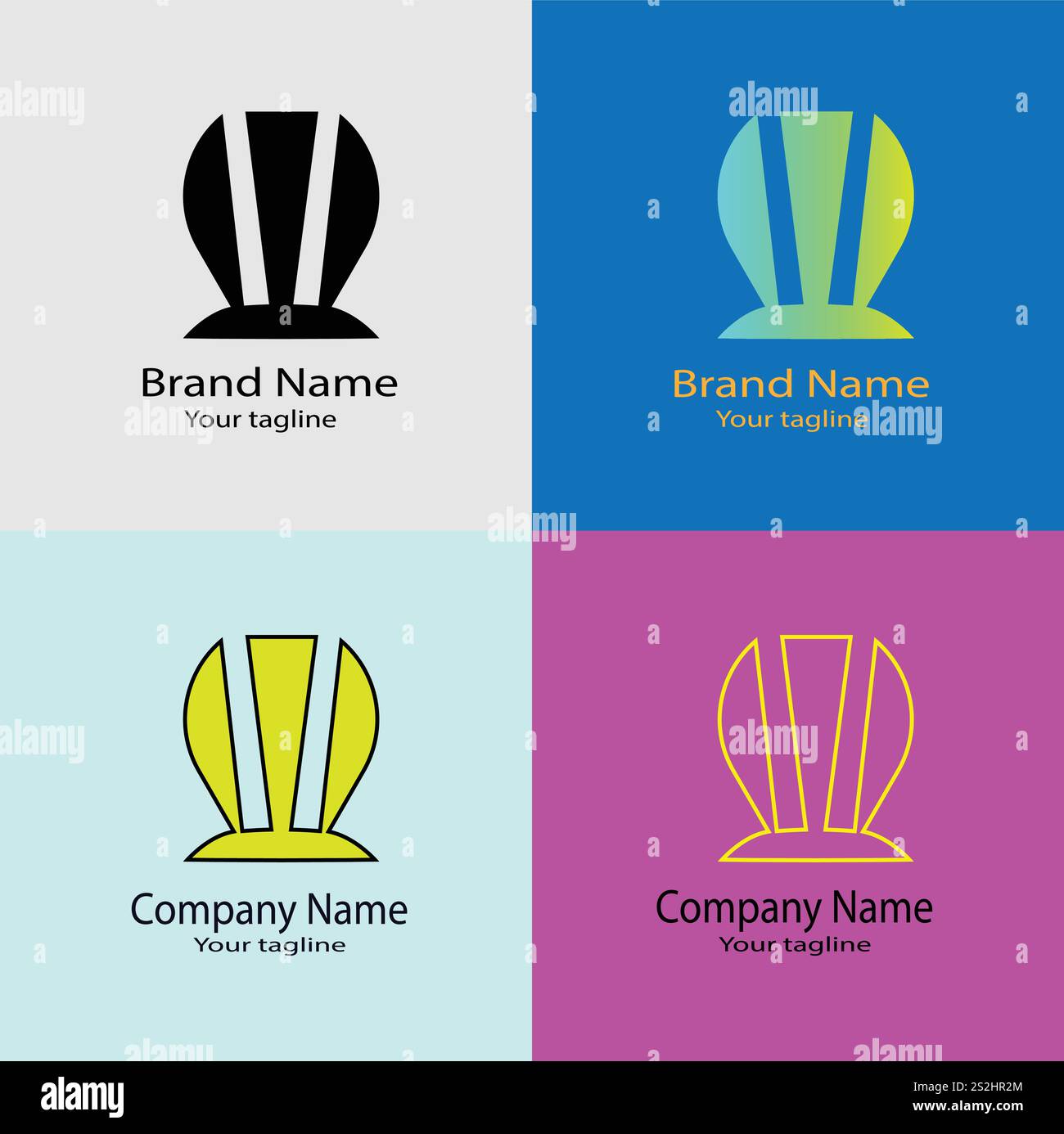Modern Minimalist Emblem logo Stock Vector