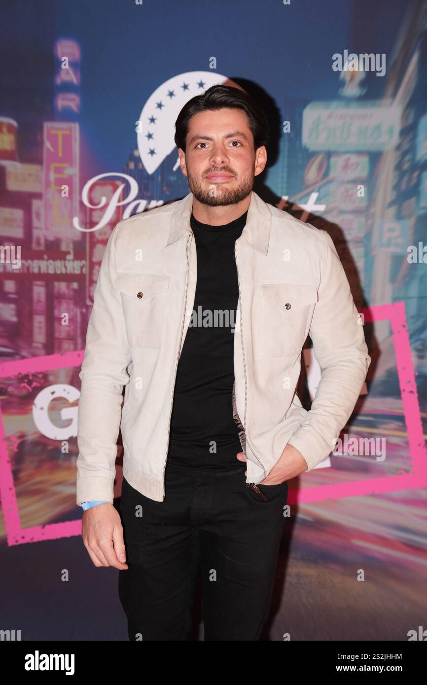 Jordan Brook attending a launch party for the new series of Geordie
