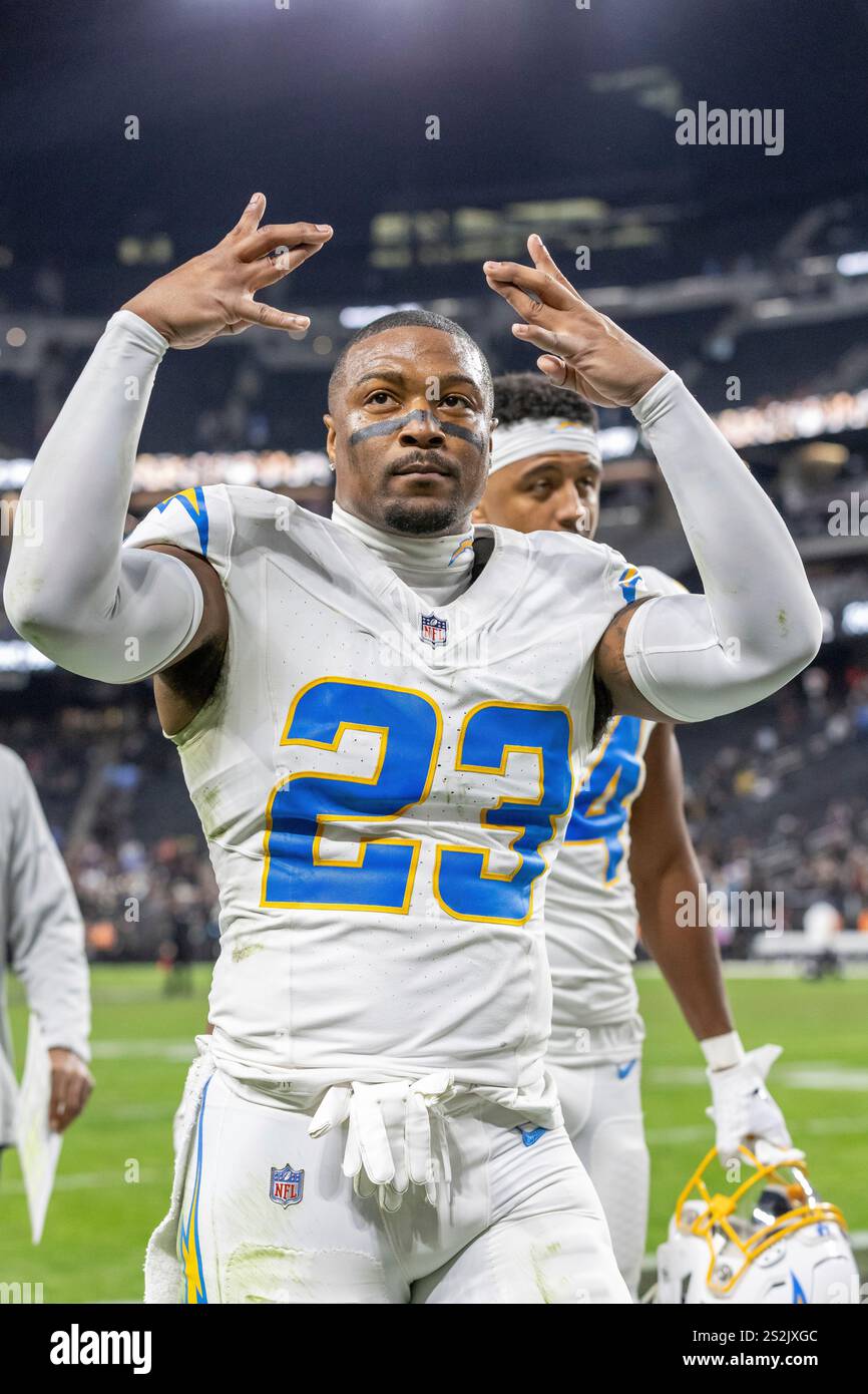 Los Angeles Chargers safety Tony Jefferson (23) celebrates while ...