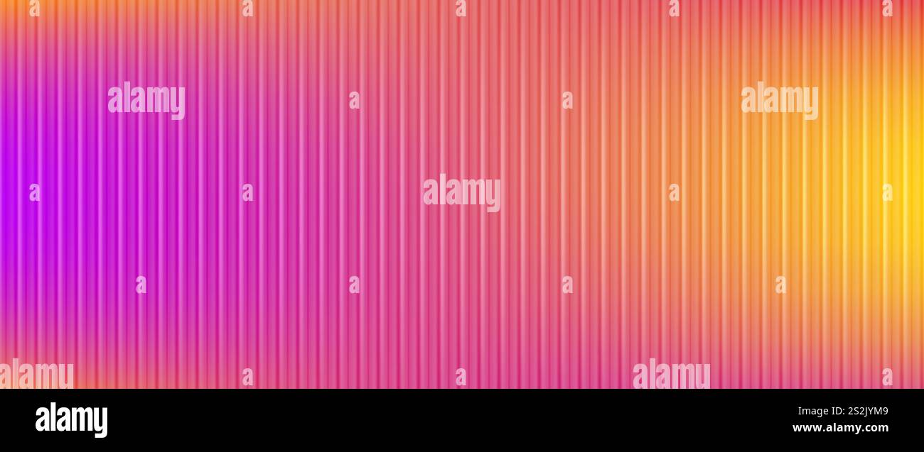 Acrylic glass, colorful gradient behind ribbed plastic texture Stock Vector