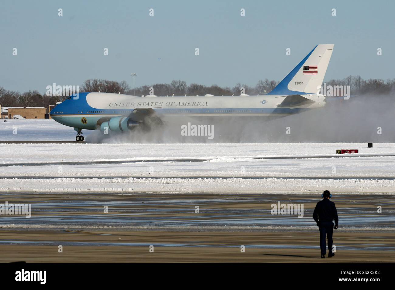 A military aircraft carrying the casket of former President Jimmy