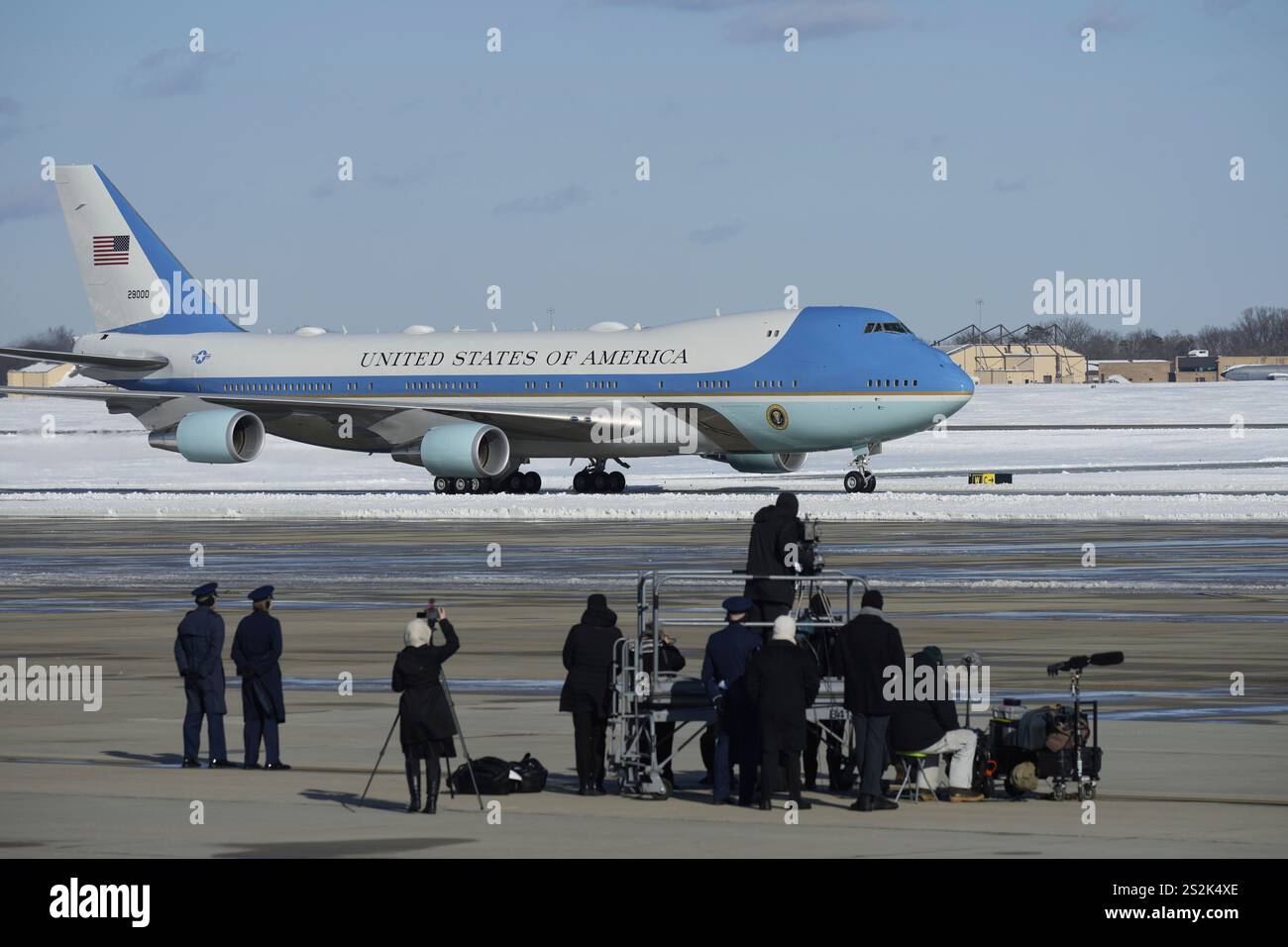 A military aircraft carrying the casket of former President Jimmy