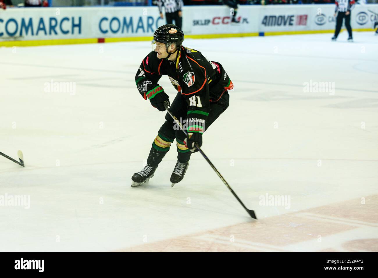 Krakow, Poland, 5th Jan 2025, A hockey match between Comarch Cracovia and GKS Tychy, OP:  Joona Monto Stock Photo