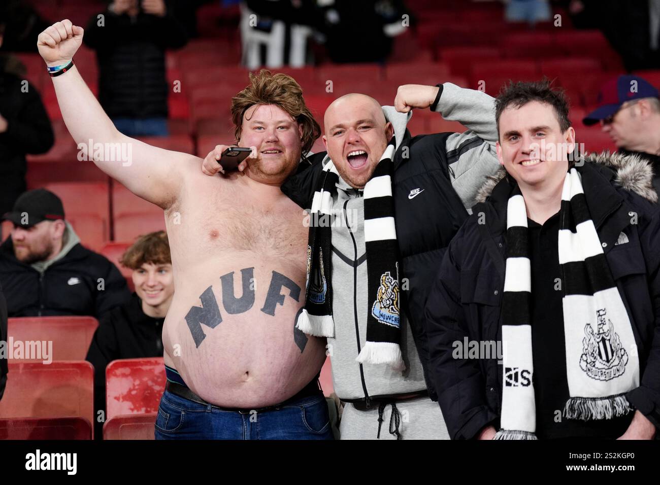 Newcastle United fans ahead of the Carabao Cup semifinal, first leg