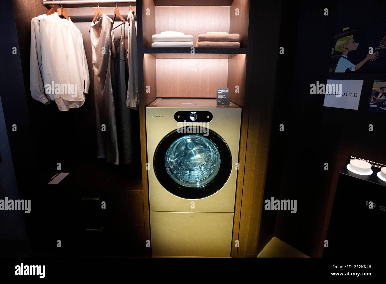 The Lg Signature Washer Dryer Is Displayed At A Lg Electronics Booth