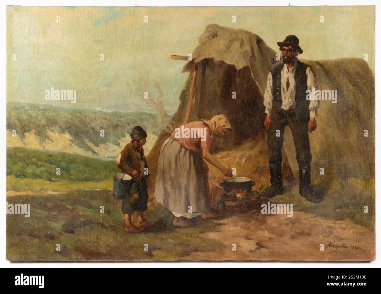 Ferenc Krupka - Oil on canvas, Signed and Dated 1928, Lower right. Stock Photo
