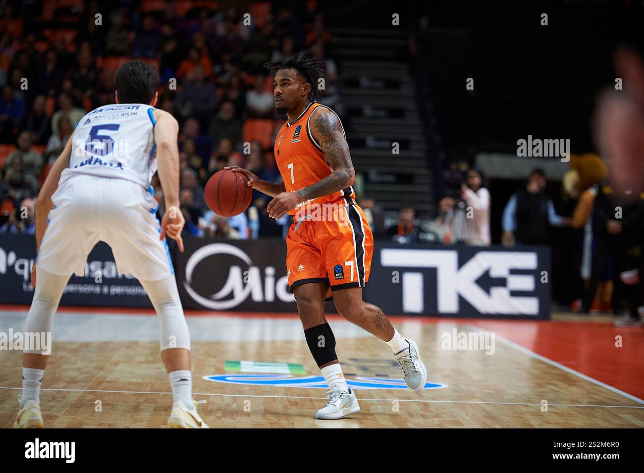 Valencia , Spain , 7, January, 2025. Chris Jones of Valencia basket at