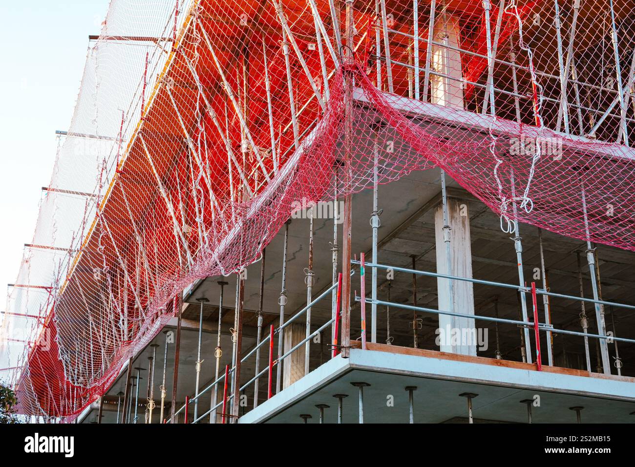 Reinforced concrete and metal slab construction site foundation, construction concept Stock Photo