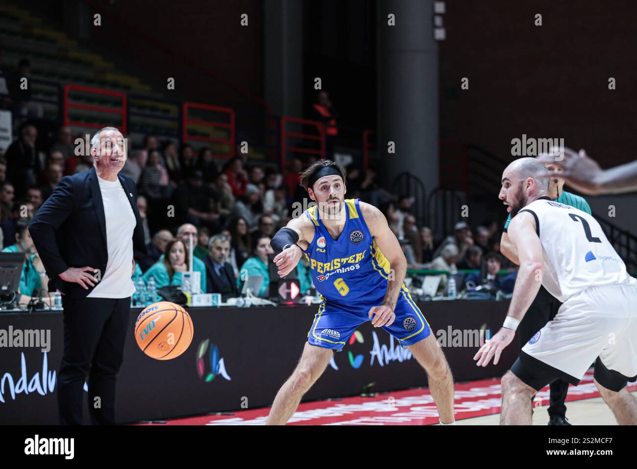 #5 George Papas (Peristieri Dominoâ??s) during Bertram Derthona vs ...