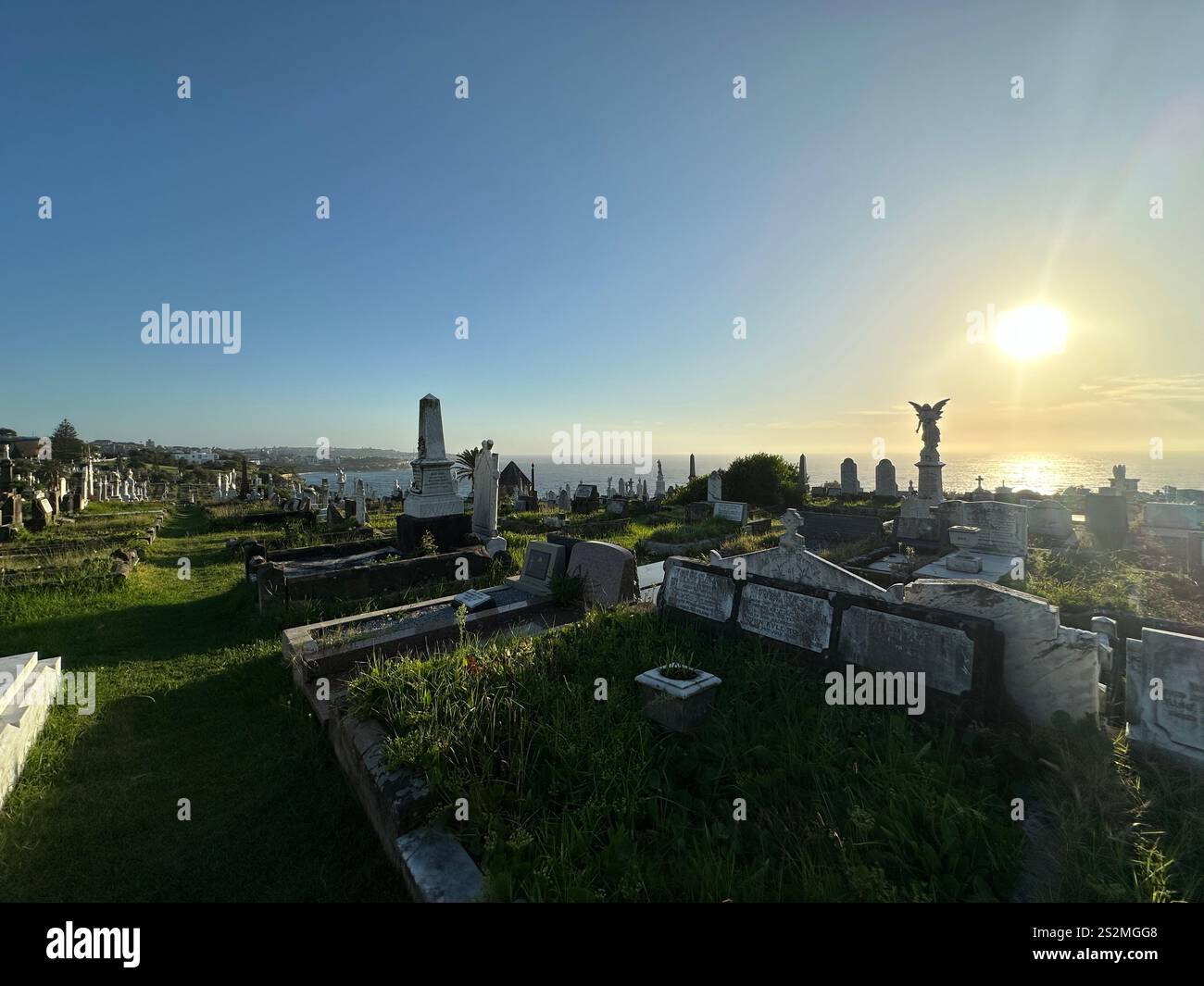 Morning light at Waverley Cemetery, Sydney - Smartphone Captured Stock Image