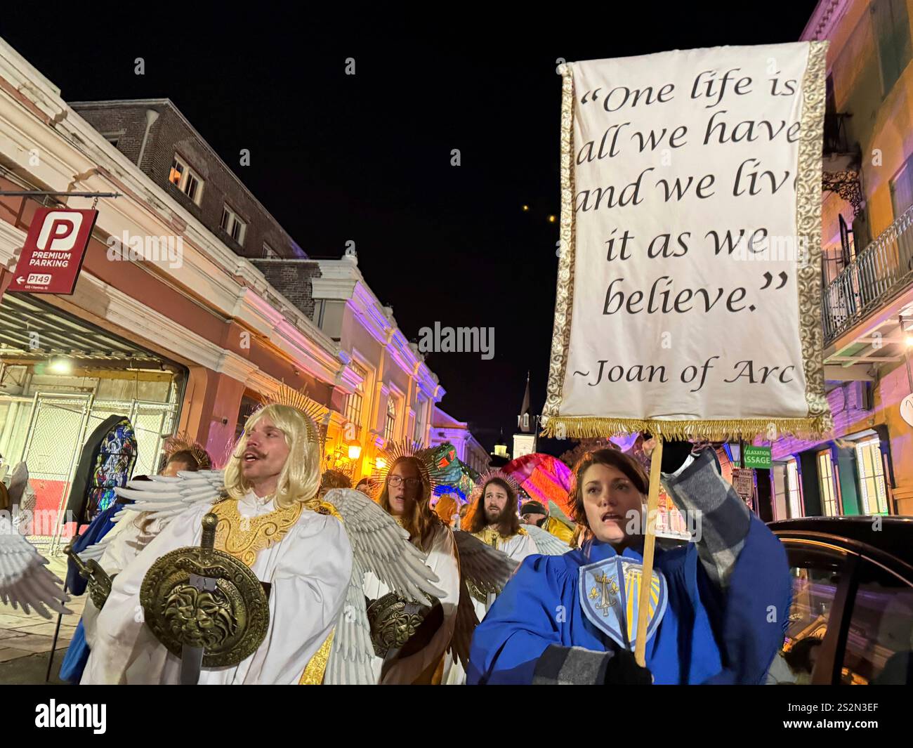 Marchers in the Joan of Arc parade on Monday, Jan. 6, 2025, in New