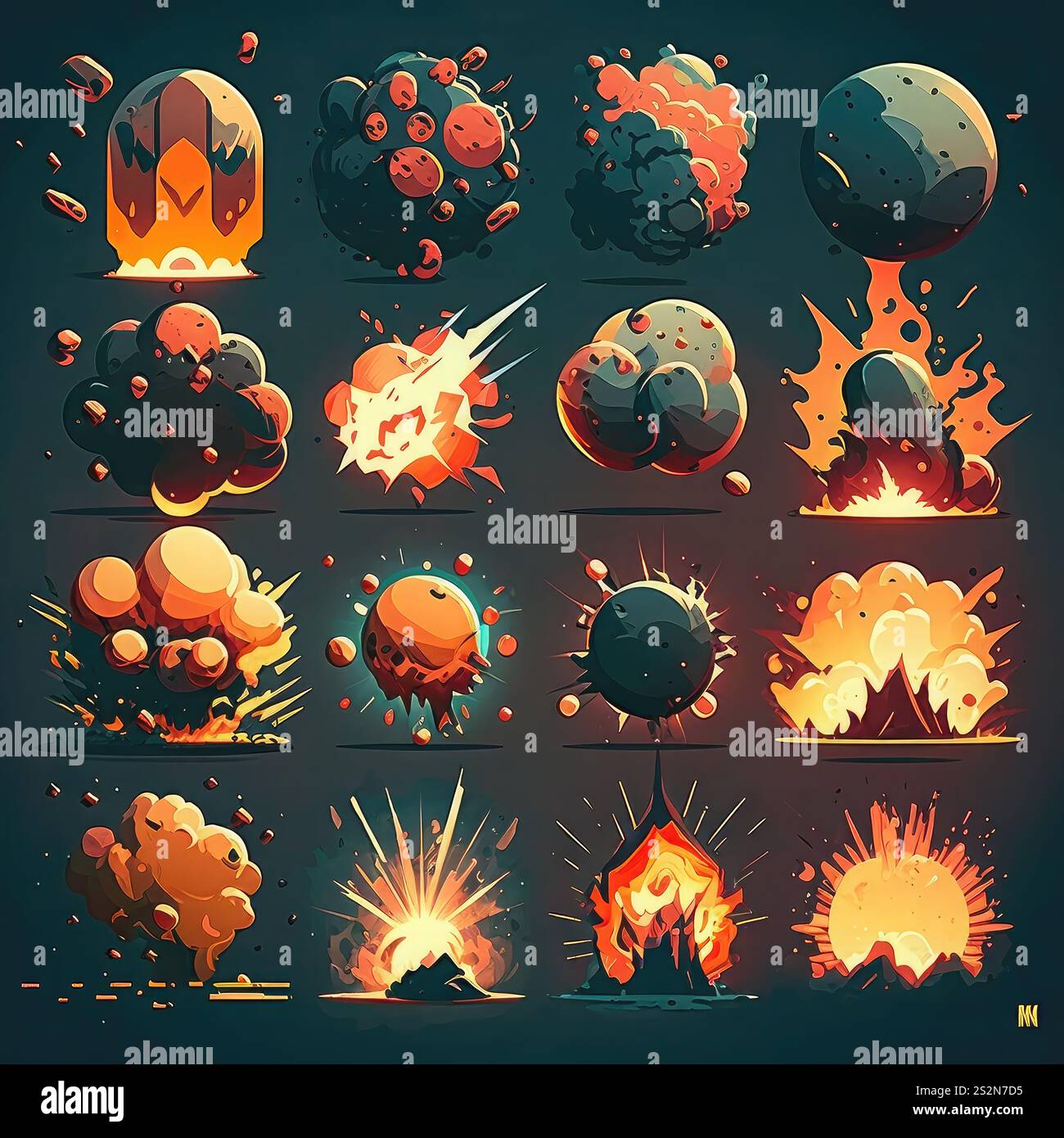 flash game bomb explosion ai generated. burst explosive, energy power ...