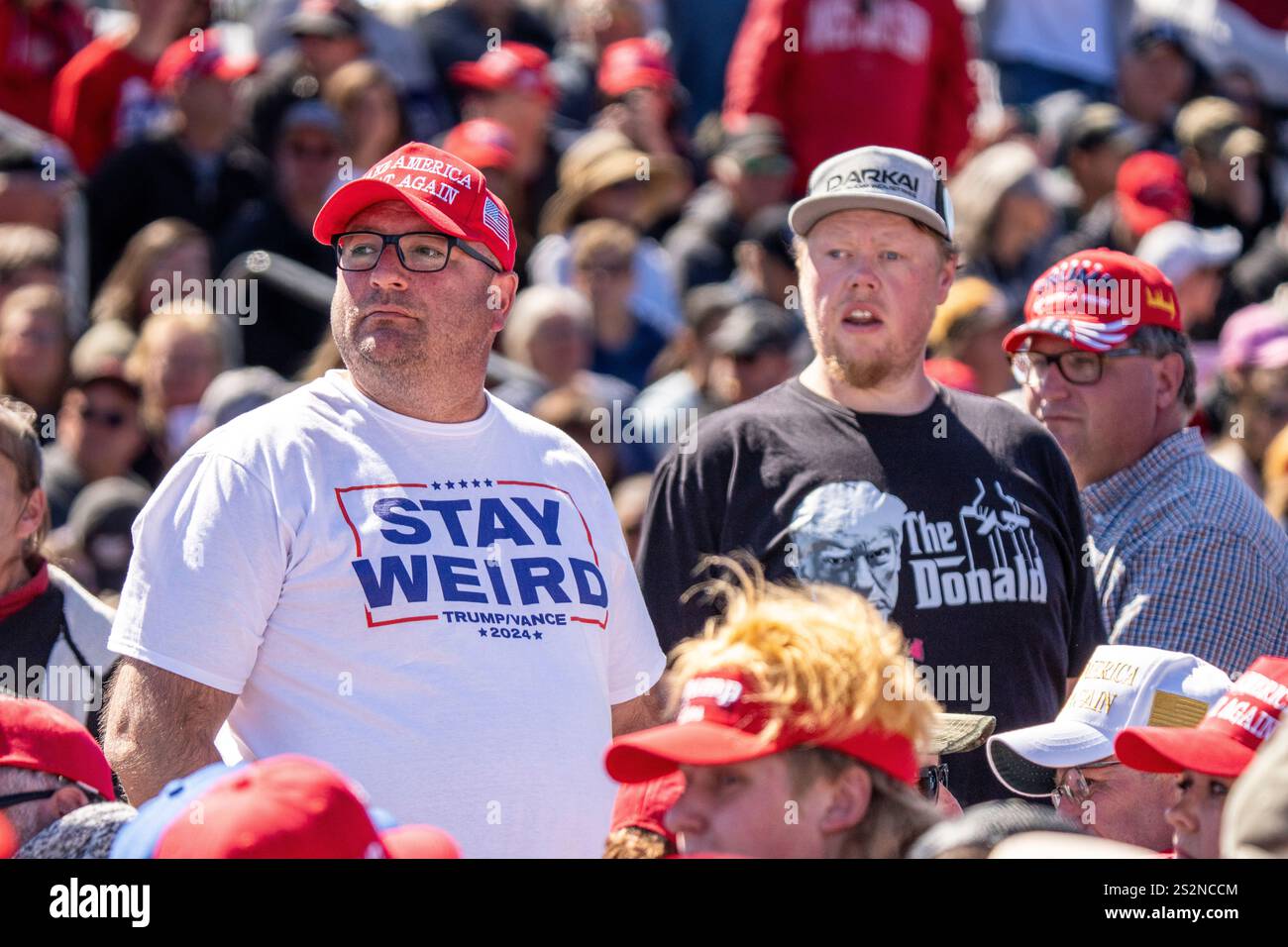A Trump supporter wears a 