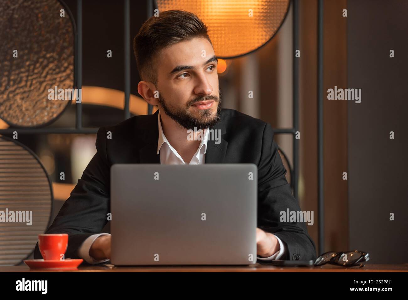A young business man working in the office. Stock Photo