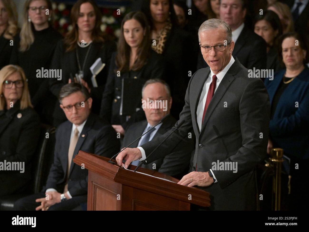 Senate Majority Leader John Thune delivers a eulogy for former ...