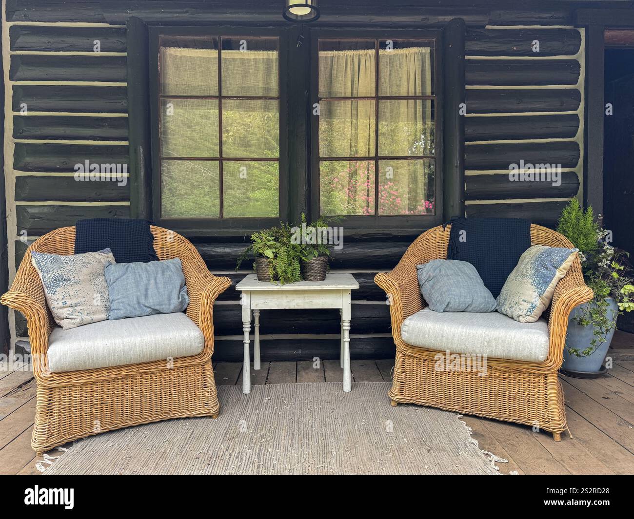 The 'Virgin River' set location for Mel and Jack's cabin in Murdo Frazer Park in North Vancouver, British Columbia, Canada. - Smartphone Captured Stock Image