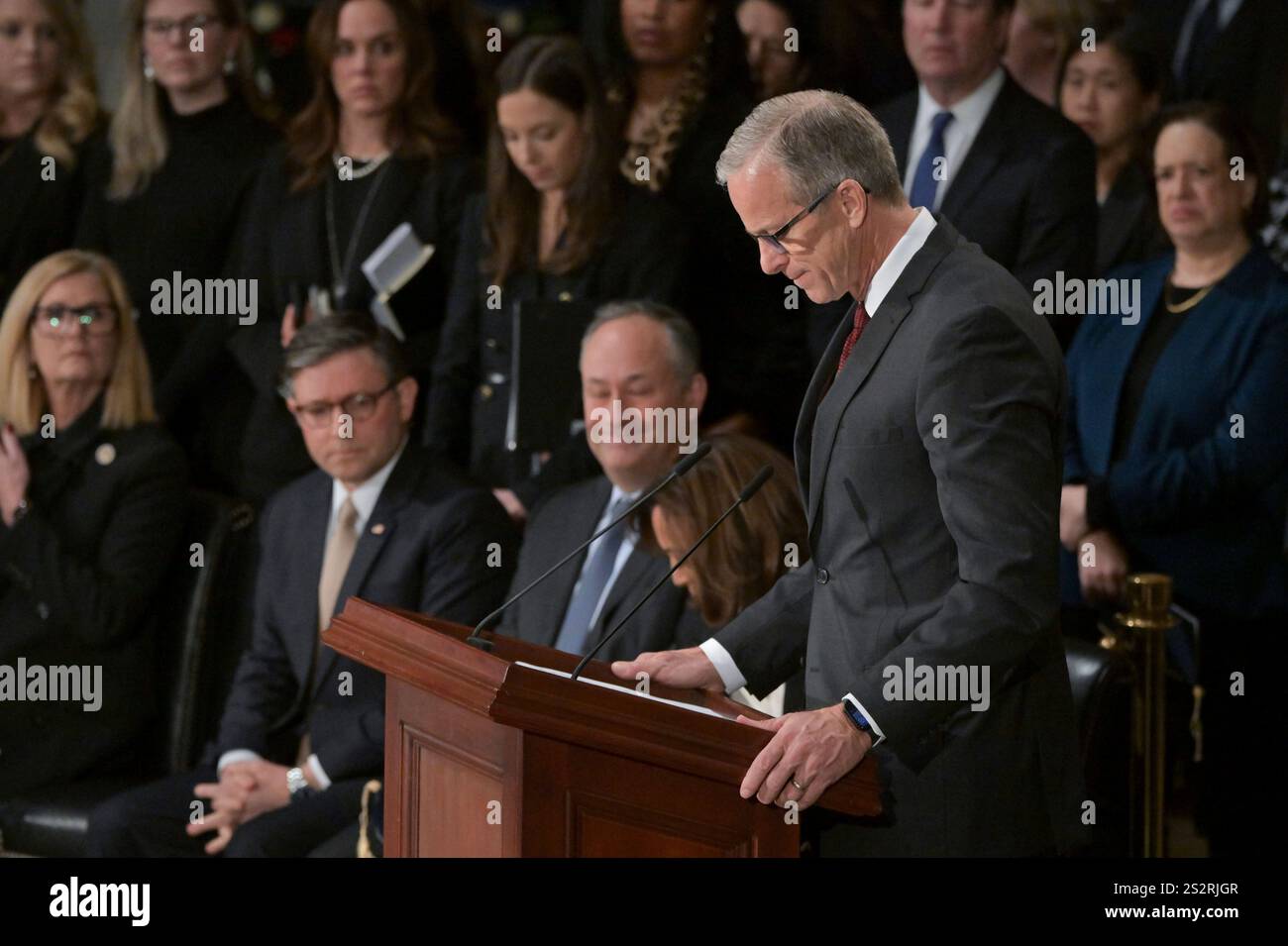 WASHINGTON, DC - JANUARY 7: Senate Majority Leader John Thune delivers ...