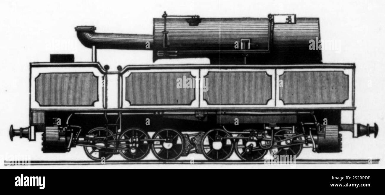 Four-cylinders Twelve-Wheel coupled engine for Northern of France ...