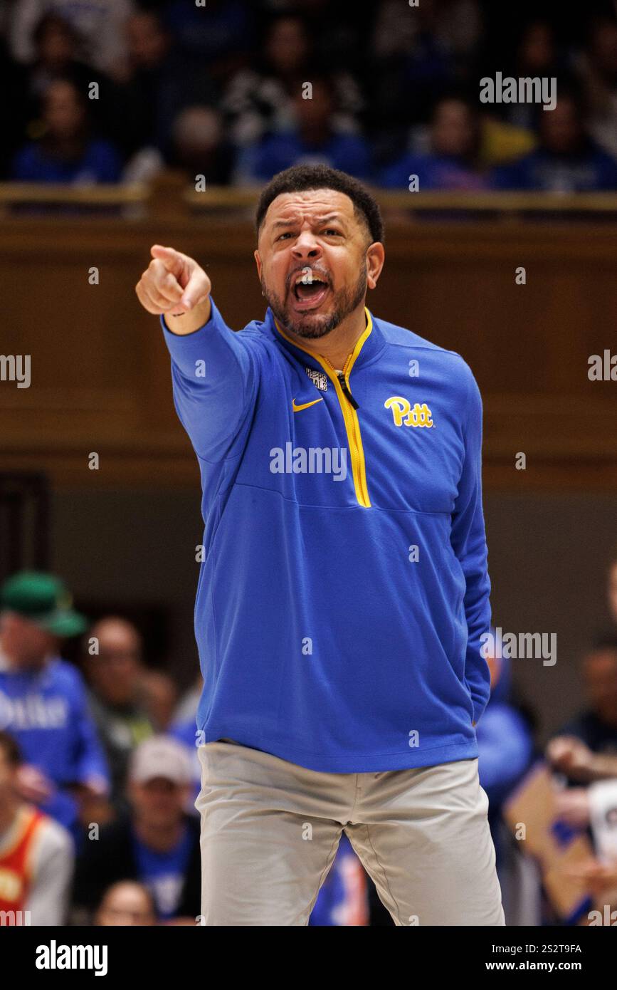 Pittsburgh head coach Jeff Capel directs his team during the first half