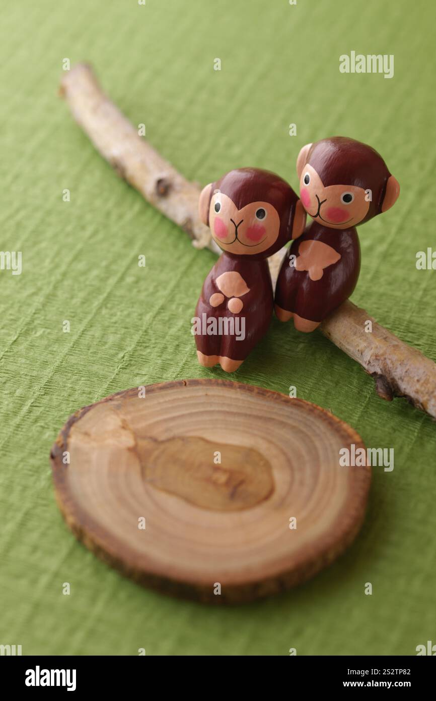 Green Background with Monkey Puppet Stock Photo - Alamy