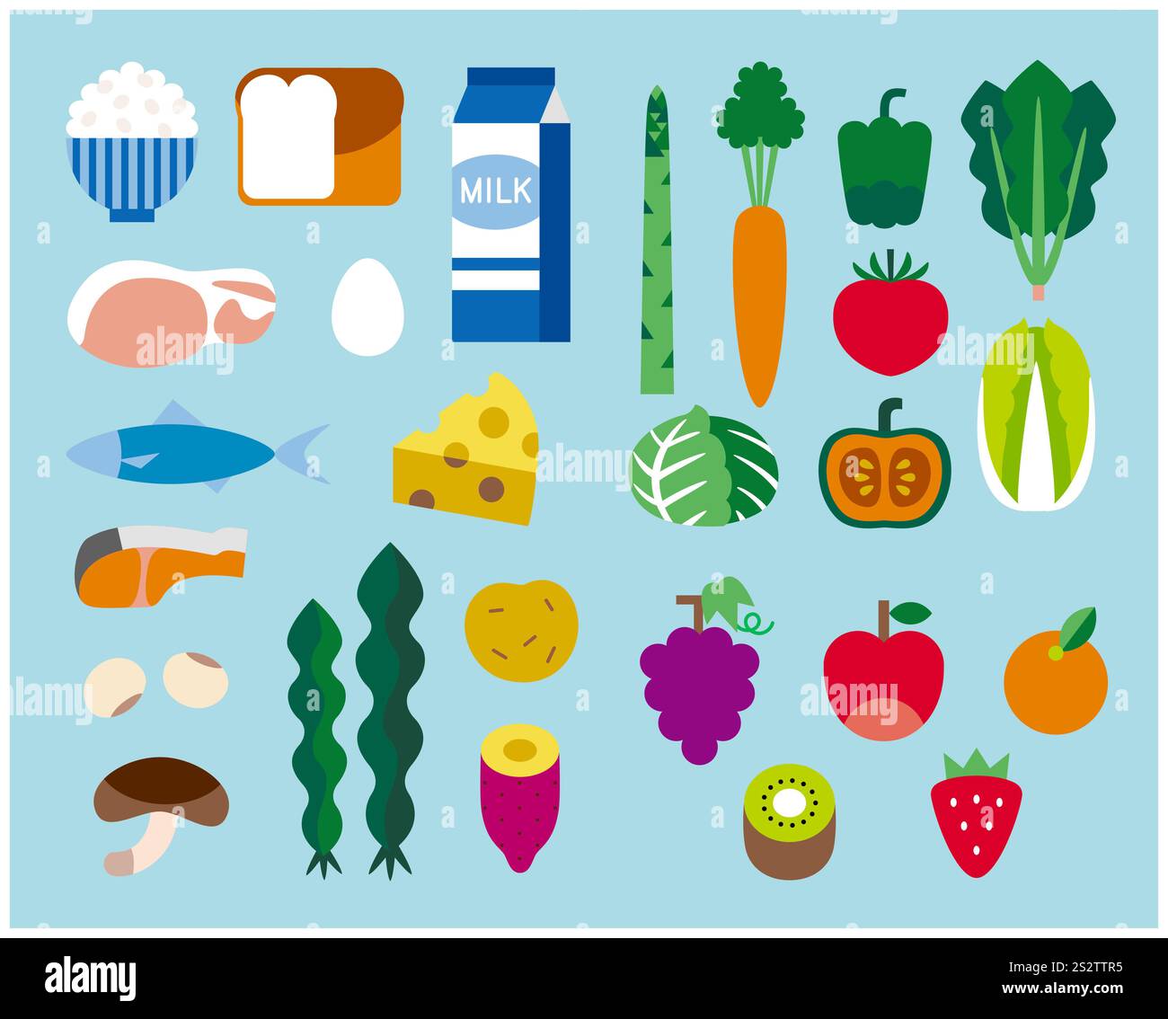 Set Of Food Nutrients Stock Photo Alamy