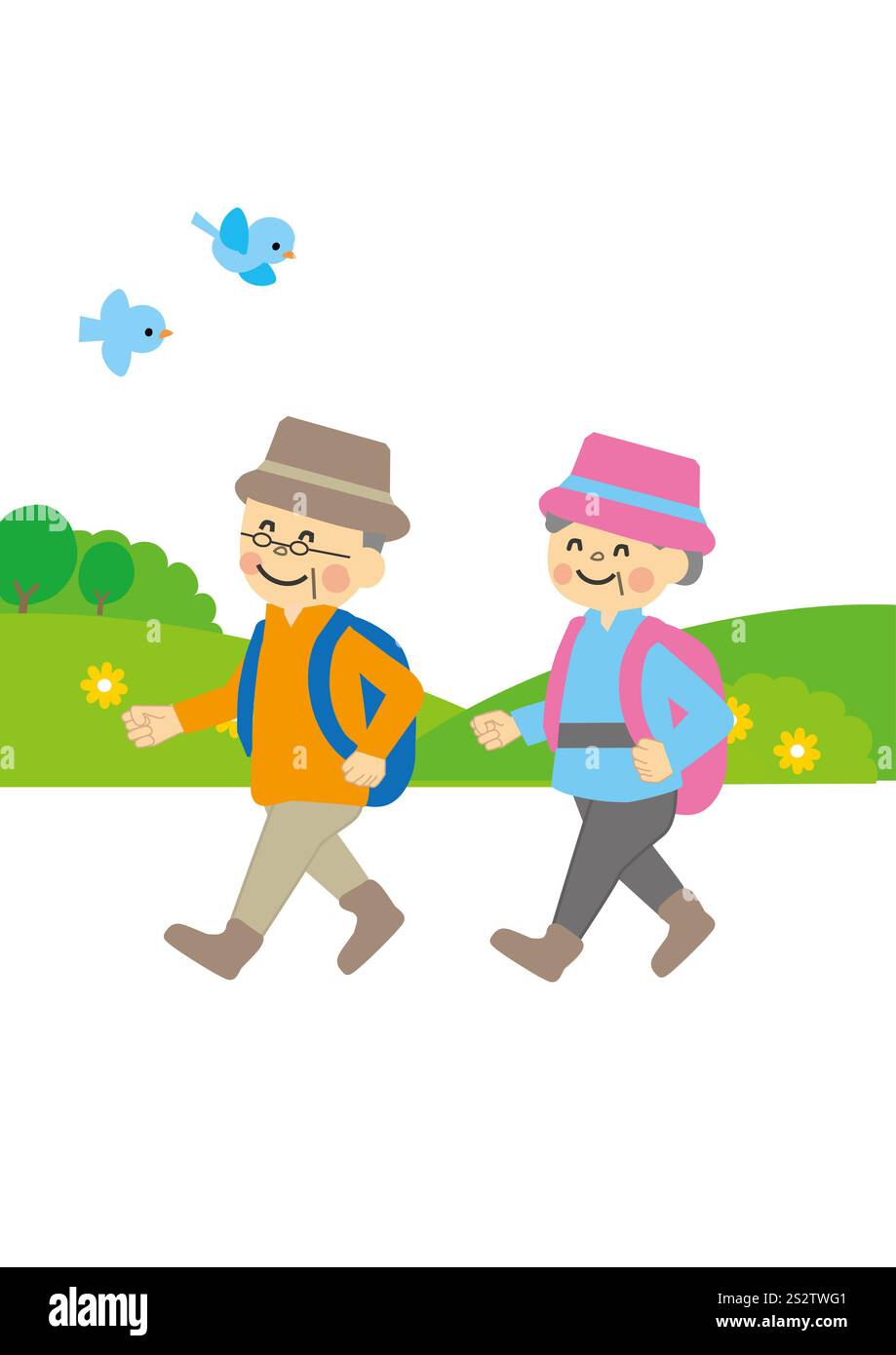 Man woman hiking vector hi-res stock photography and images - Alamy