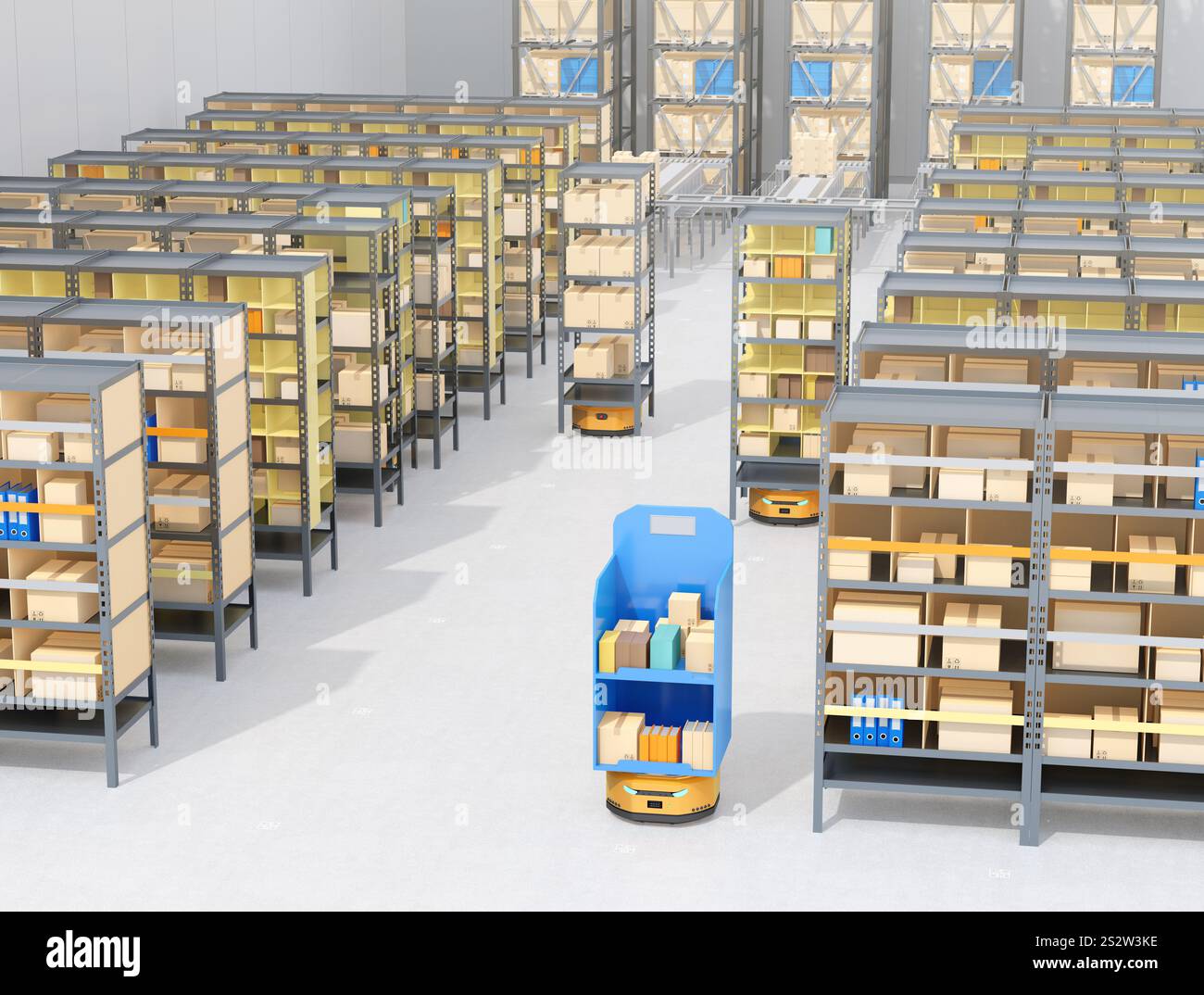 Conceptual image of an AMR autonomous cooperative robot carrying a ...