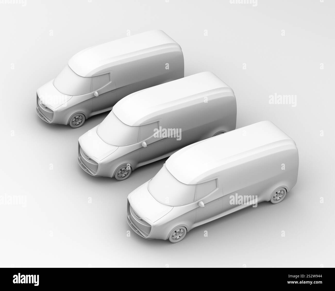 Mini Van Rendering Clay rendering image of electric delivery minivan Stock Photo - Alamy