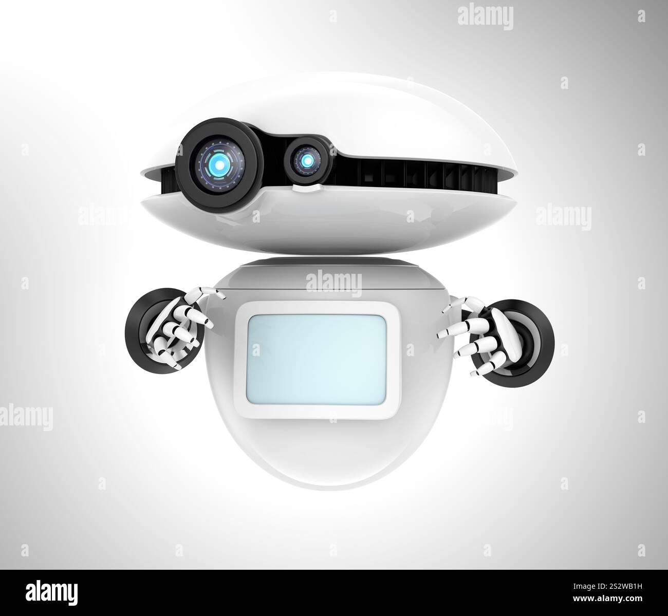 White-coloured robot. Concept image of Chartbot Stock Photo - Alamy