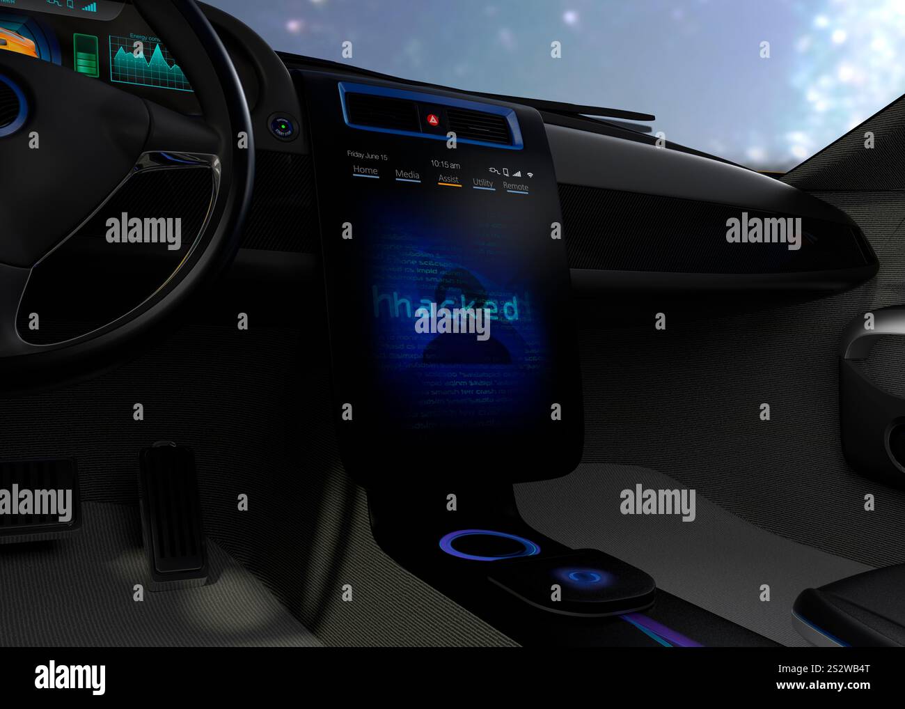 Image of hacked car Stock Photo - Alamy