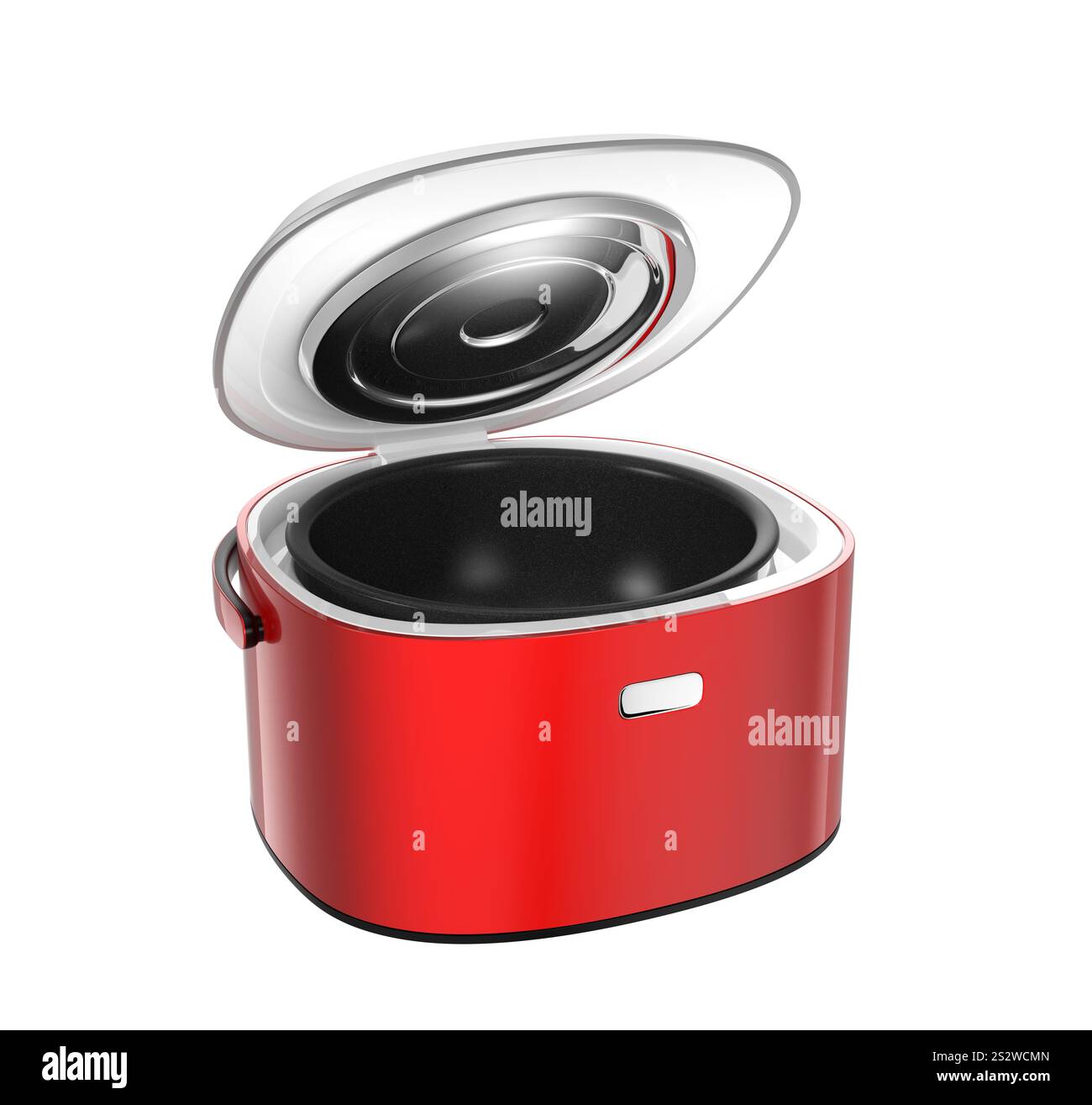 Red rice cooker with open lid Stock Photo - Alamy