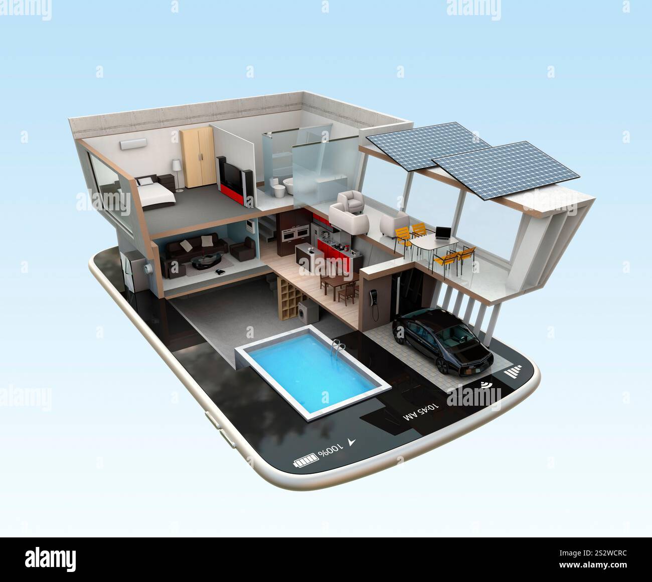 Picture Idea: Energy Saving Smart Home On Top Of A Smartphone Home