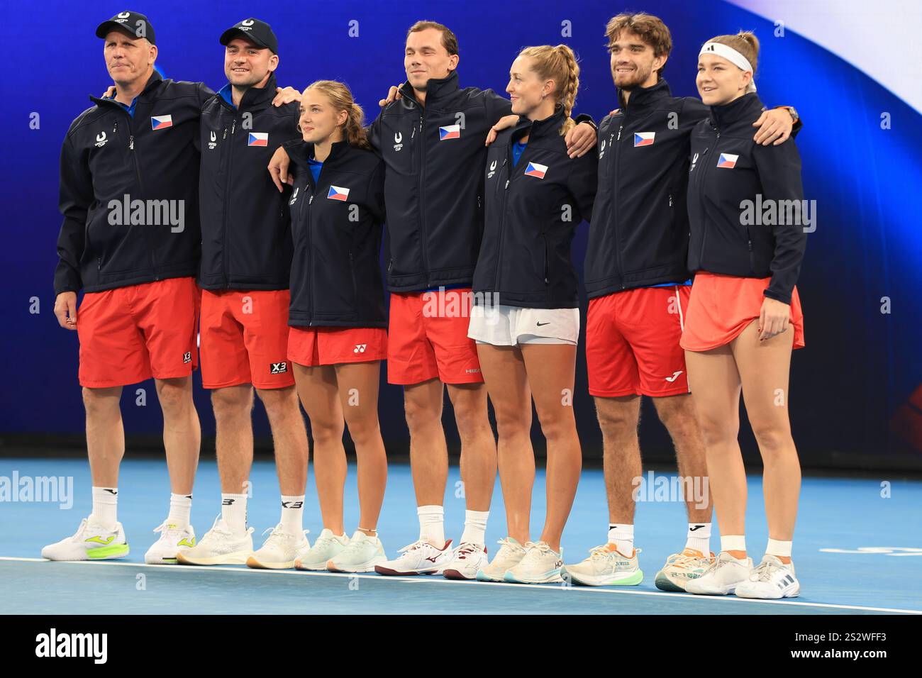 Team Czechia stand for the anthems during day eight of the 2025 United