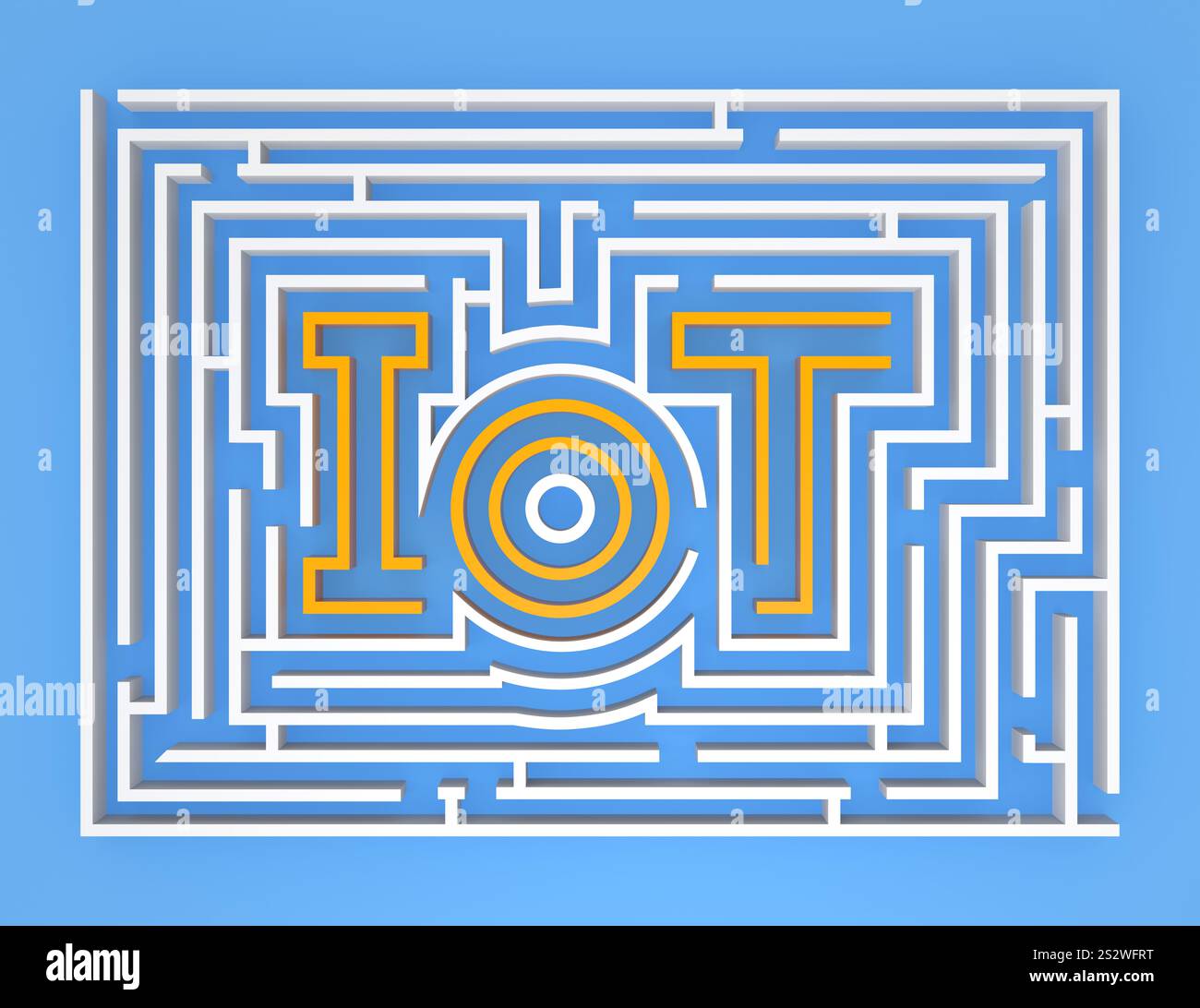 Internet Labirynth Sign The ‘IoT’ character embedded in the labyrinth. Concept of the Internet ...