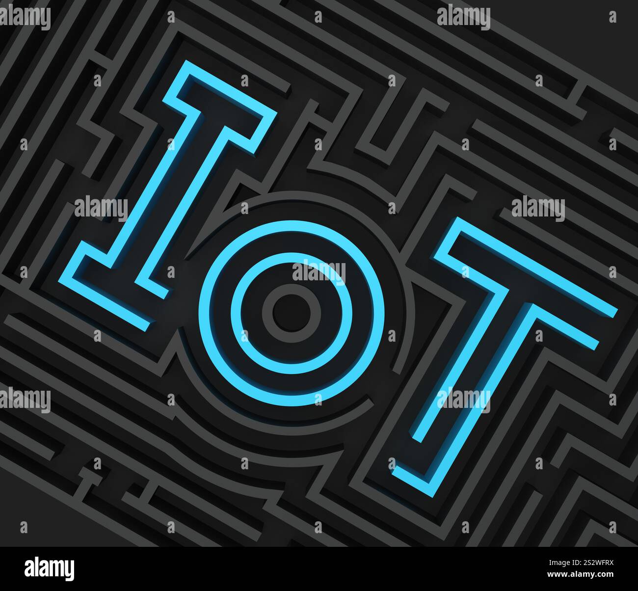 Internet Labirynth Sign The ‘IoT’ character embedded in the labyrinth. Concept of the Internet ...