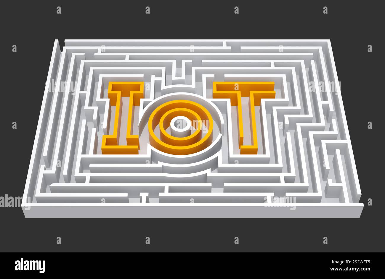Internet Labirynth Sign The ‘IoT’ character embedded in the labyrinth. Concept of the Internet ...