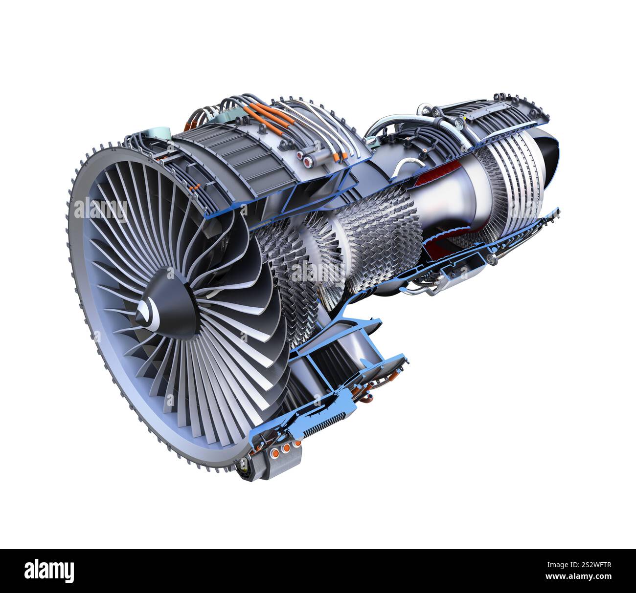 3D cut model image of a turbofan engine Stock Photo - Alamy