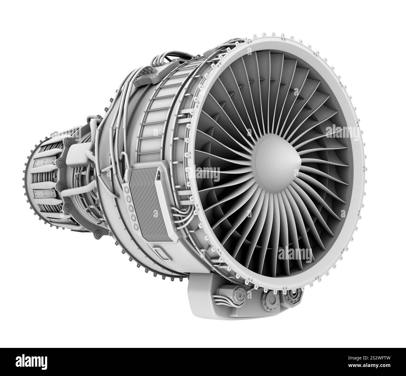 Grey shading image of a turbofan engine Stock Photo - Alamy
