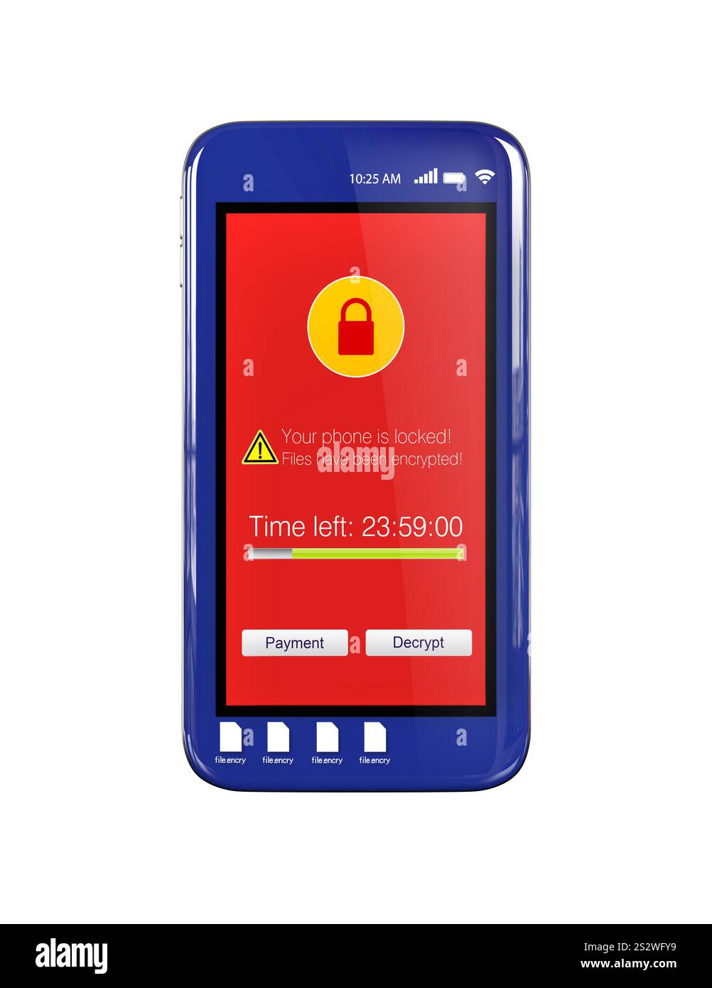 Image of ransomware-affected smartphone screen Stock Photo - Alamy