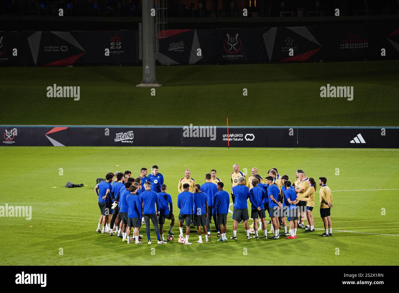 FC Barcelona players participate in the last training session before