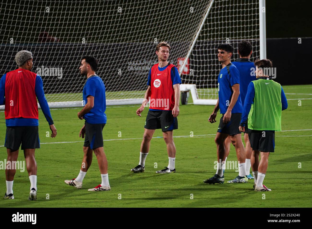 FC Barcelona players participate in the last training session before