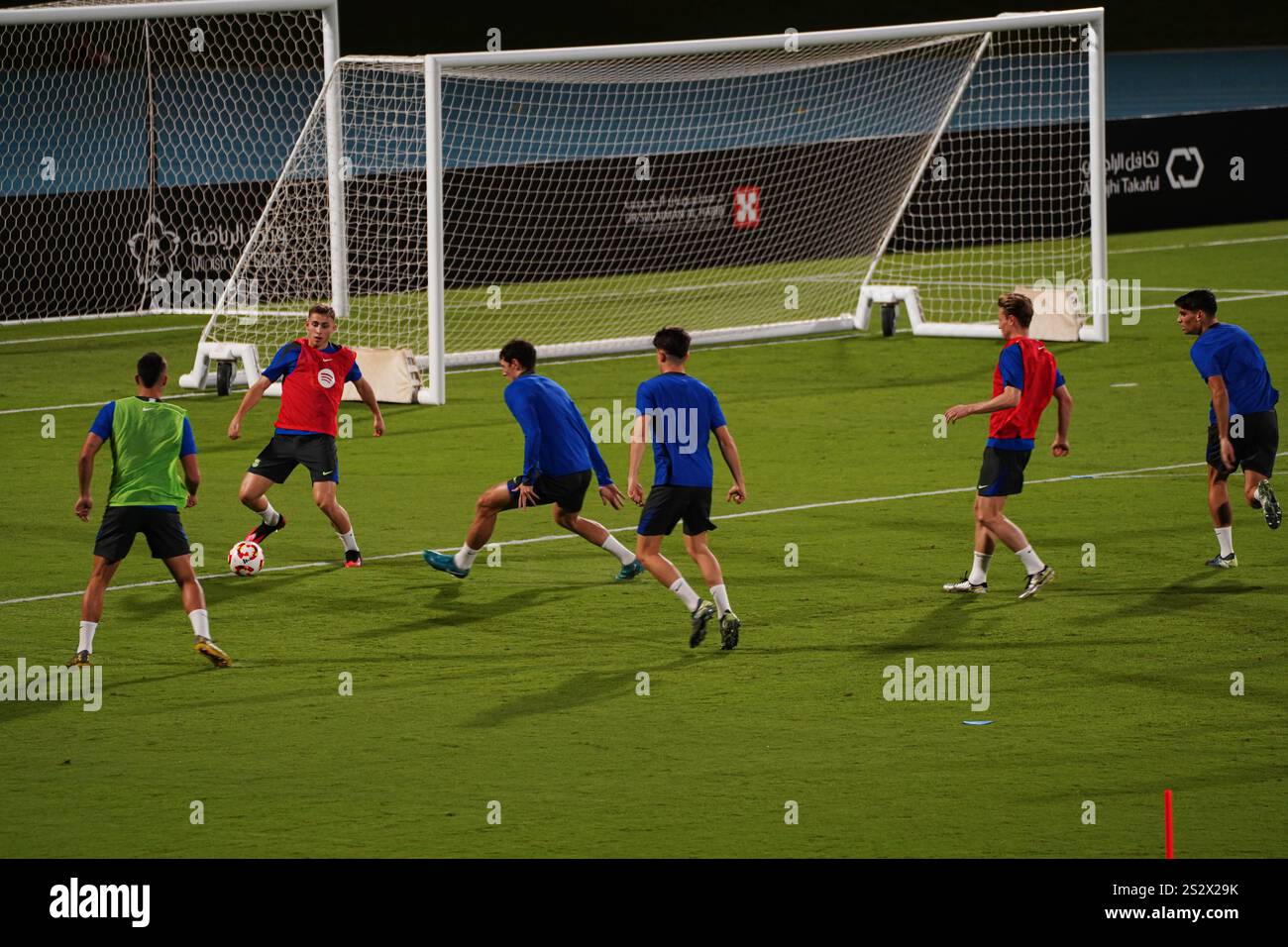 FC Barcelona players participate in the last training session before
