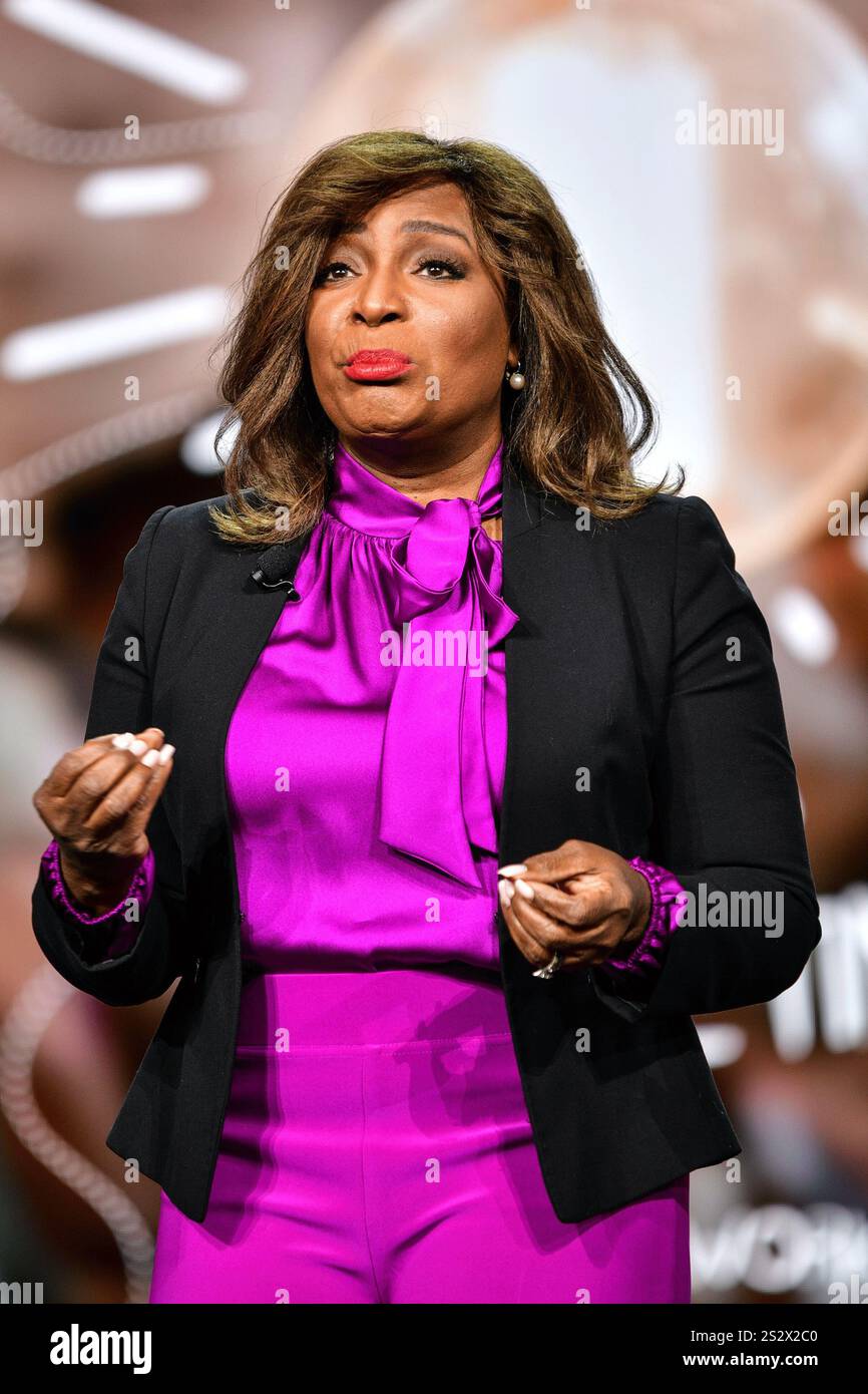 LAS VEGAS, Nevada Debbie Taylor Moore speaking at the Panasonic