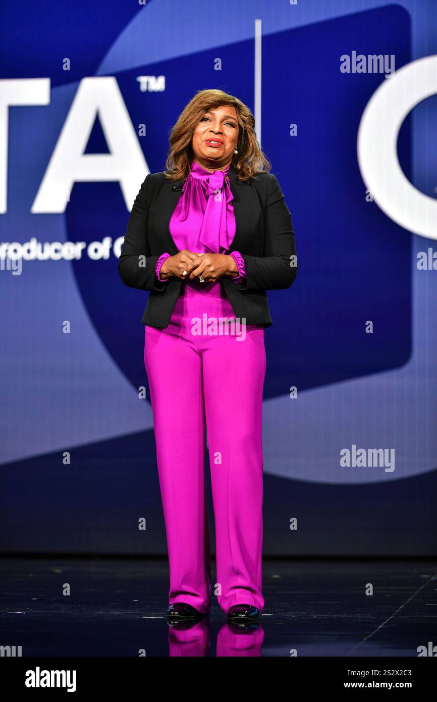 LAS VEGAS, Nevada Debbie Taylor Moore speaking at the Panasonic