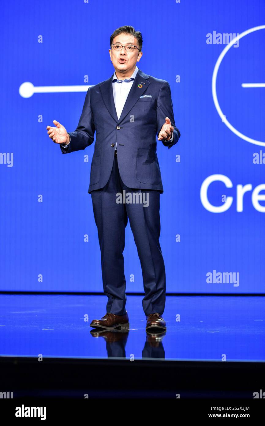 LAS VEGAS, Nevada Yuki Kusumi speaking at the Panasonic Keynote
