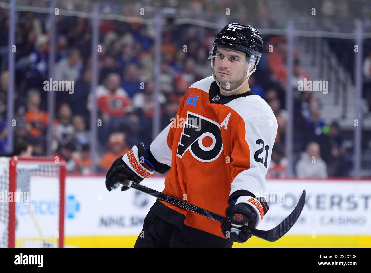 Philadelphia Flyers' Scott Laughton plays during an NHL hockey game