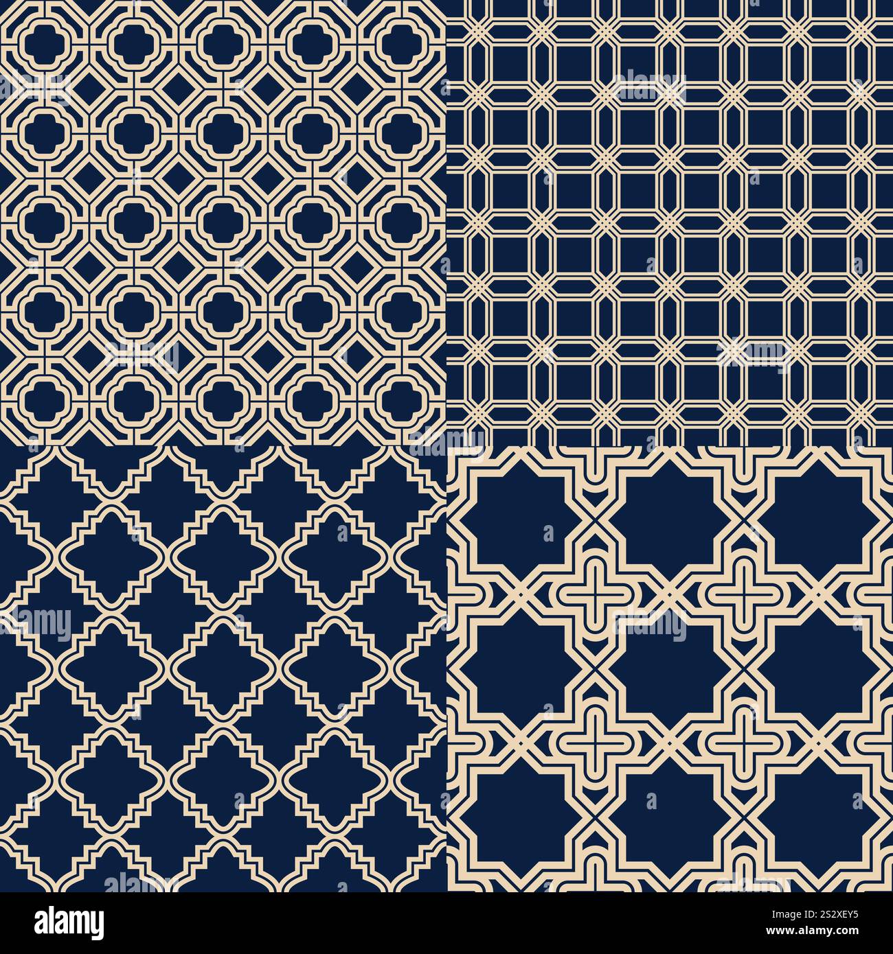 Abstract geometry patterns in Arabian style. Seamless vector background ...
